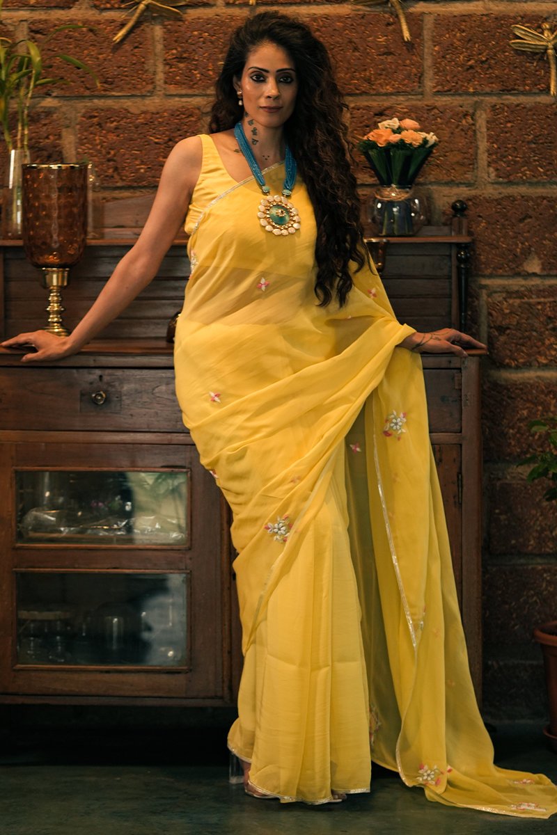 Marigold Bloom Saree